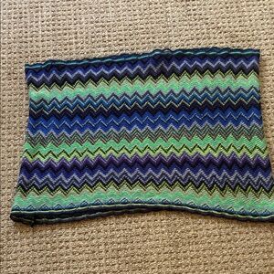 LOOK Chevron Knit Tube Top in Blue, Green & Purple